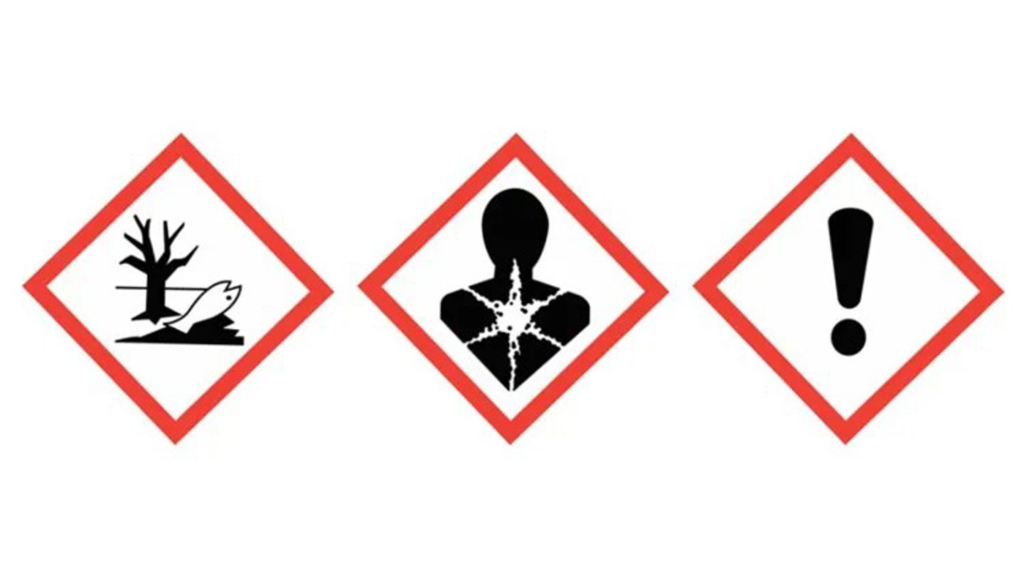 Illustrasjon av farlige helseskadelige kjemikalier